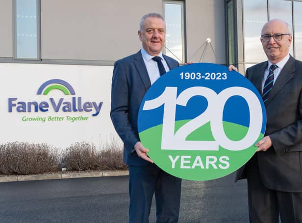 Trevor Lockhart MBE, Fane Valley Group, chief executive with Patrick Savage, Fane Valley Co-operative Society, chairman