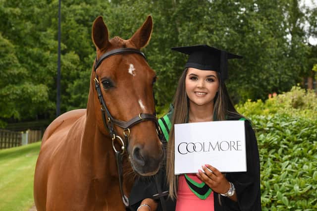 Lisa McFarland (Omagh) enjoying her CAFRE graduation before she jets off to sunny Australia in August to start her Coolmore Internship