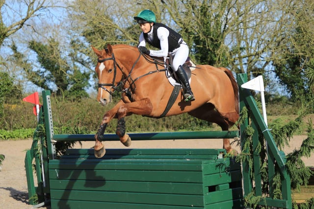 Lucy McIlroy and Imperial Wonder jump clear in style at Gransha. (Pic: Anne Hughes)