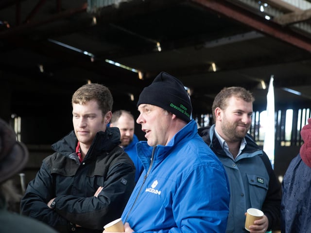 Plenty of chat before the UGS visit gets underway at Workman Farms
