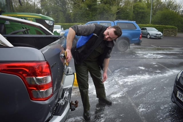 Steven Linton during the Garvagh YFC big breakfast and car wash which was held recently