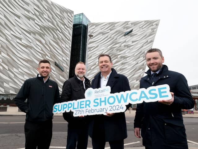 David Agnew, Bobby’s Foods, Colin Maxwell, nijobfinder, Glyn Roberts, Chief Executive, Retail NI, and Liam O’Connor, Sales and Marketing Director, Biopax Limited.