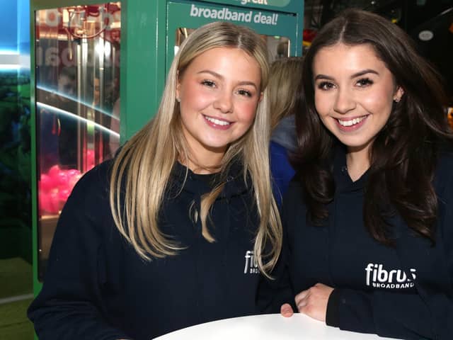 Clodagh Gillen and Gabrielle Johnston from Fibrus pictured at the Spring Farm exhibition held at the Eikon Centre. (Picture: Kevin McAuley/McAuley Multimedia)