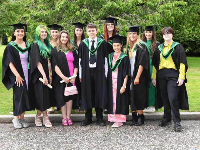 Enniskillen Campus, BSc (Hons) Degree in Equine Management Graduates celebrate their achievements and the end of their programme at the Higher Education Graduation ceremony hosted at CAFRE, Greenmount Campus. Pic: CAFRE