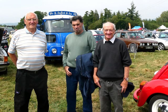 Raymond Newman with William and Mervyn Allen at the Tullylagan Vintage Owners Association annual vintage rally. Picture: Alan Hall