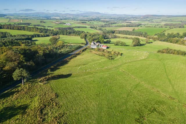 The land includes around 55 acres of ploughable grassland, around 49 acres of permanent pasture, and 18 acres of woodland and woodland grazing. (Pic: Galbraith)