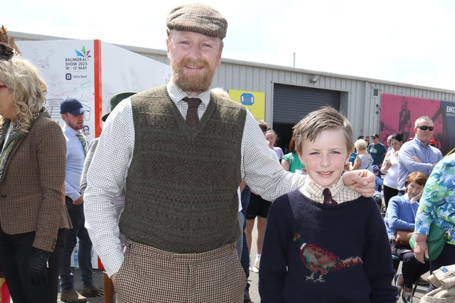 Entrants Brian and Henry Spencer from Hillsborough were amongst the competitors in this year’s Most Appropriately Dressed Competition at the 2023 Balmoral Show in partnership with Ulster Bank.