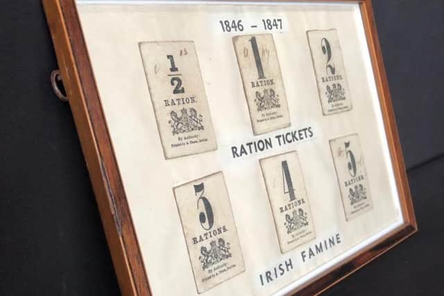 Ration tickets from the Irish famine of 1847. Pic: Scarva Auctions