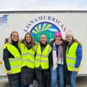 Sarah Christie, Holly Martin, Gail McCullough, Natasha McMaster and Alexis Kidd at the charity truck and tractor run