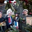 Pictured at the launch of the Royal Hillsborough Christmas Market are, Andrew McGuire, Chala Chai, chairman of Lisburn & Castlereagh City Council’s Regeneration & Growth Committee, Councillor John Laverty BEM, Claire Geddis, Wild Shore and Tori McCaughey, Tori's Coffee, Bakes and Cakes. Picture: Submitted