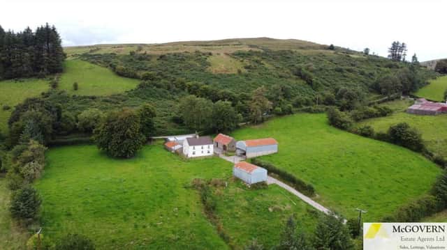 Offered to the market by McGovern Estate Agents Ltd, the stone farmhouse is in good condition and boasts picturesque, countryside views. Image: www.mcgovernestateagents.com