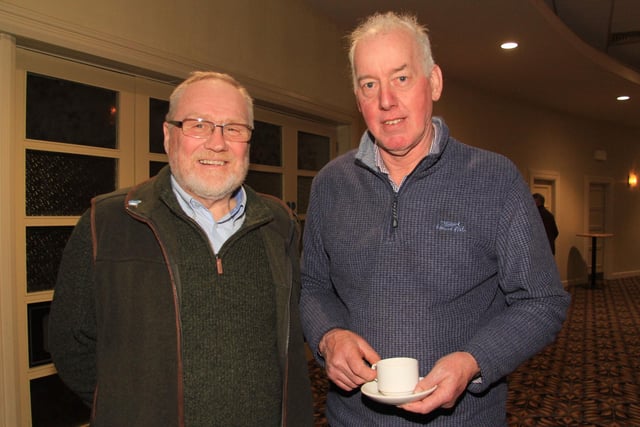Herd owners Samuel Cleland, Downpatrick, and Will Short, Omagh, at the Pedigree Trust Meeting in Armagh. Picture: Julie Hazelton