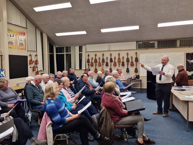 Farmers' Choir members at their first choir practice of 2024 pictured with musical director, Barkley Thompson and accompanist Maurice Christie. Picture: Submitted