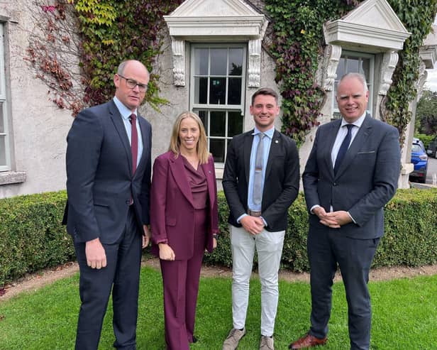 Teagasc and University College Dublin (UCD) will jointly host the Knowledge Transfer Conference on Thursday, 22 October at Teagasc Ashtown, Dublin. Pictured discussing the programme for the conference, titled ‘Knowledge Transfer for Future Ready Farming’ were (l to r) Dr Stan Lalor, Director of Knowledge Transfer in Teagasc, Professor Karina Pierce, Dean of Agricultural Science and Head of School, UCD School of Agriculture and Food Science, Brian Leonard, Assistant Professor of Generational Renewal and Rural Viability, UCD and Mark Gibson, Head of Teagasc Outreach and Innovation.