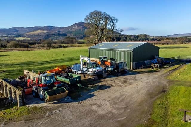 The croft is equipped with a small stone yard area and a modern steel portal framed shed (approximately 9m x 13.7m). The shed is served by mains electricity and water. Image: Galbraith