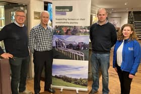 Charlie Kilpatrick, Countryside Services Ltd and Aveen McMullan, (Senior Technologist, CAFRE) with farmers who completed the SNHS training at face-to-face evening training events. (Pic: CAFRE)