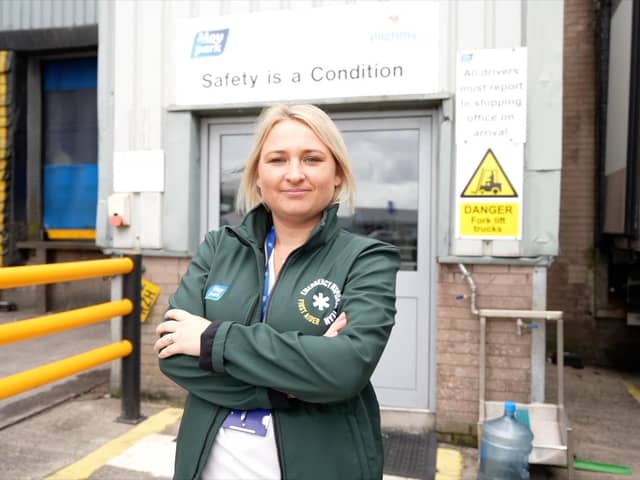 One of Moy Park’s first aiders, Kasia, based at the Ballymena site.