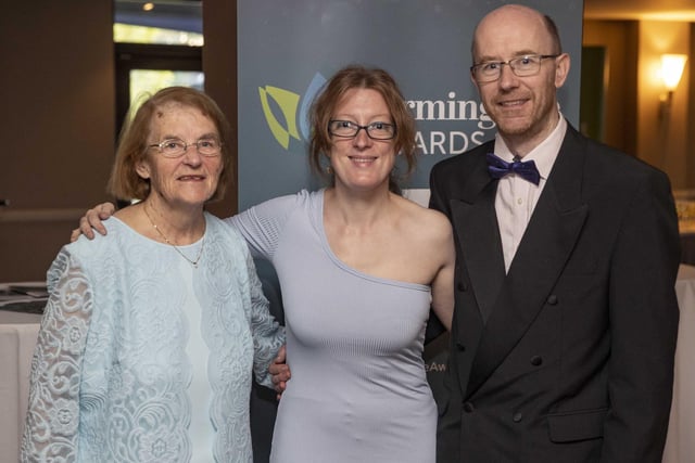 Monica, Holly and Paul Crawford pictured at the Farming Life Awards.