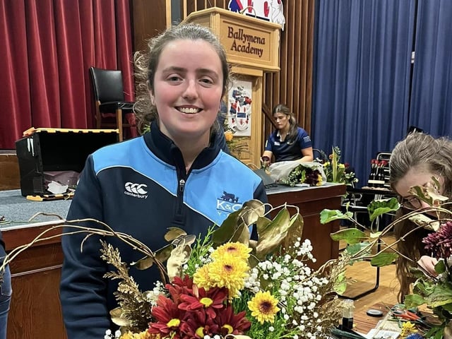 Julie Bonnar who took part in the Kells and Connor YFC Antrim floral art heats. Picture: Submitted