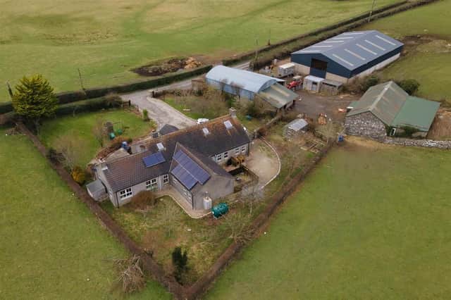 As well as 70 acres of agricultural land, the holding includes a farmyard, outbuildings, potential barn conversion and a six-bed family home. Image: Quinn Estate Agents