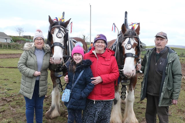 The Brown family pictured at the Ballycastle St Patricks Day Ploughing Match the  oldest horse ploughing match held in Ireland. PICTURE KEVIN MCAULEY/MCAULEY MULTIMEDIA