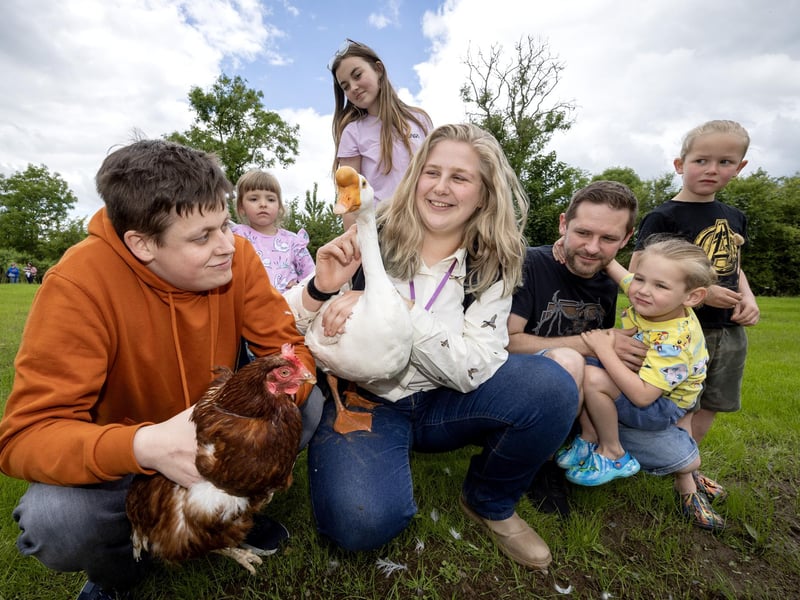 Caolan McIvar, Lacey Gregory, Aria Gregory, Phoebe Faulkner- Cole, Simon Shaw, Orion Shaw and Killian Shaw on Lislagan Farm, Ballymoney