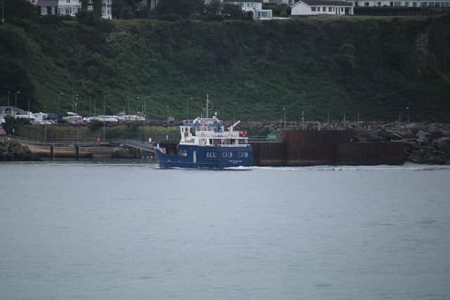 The Rathlin Island Ferry arriving at Ballycastle
