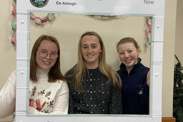Jessica Minish, Ellie Roberts and Sarah Ruddell. Picture: Bleary YFC