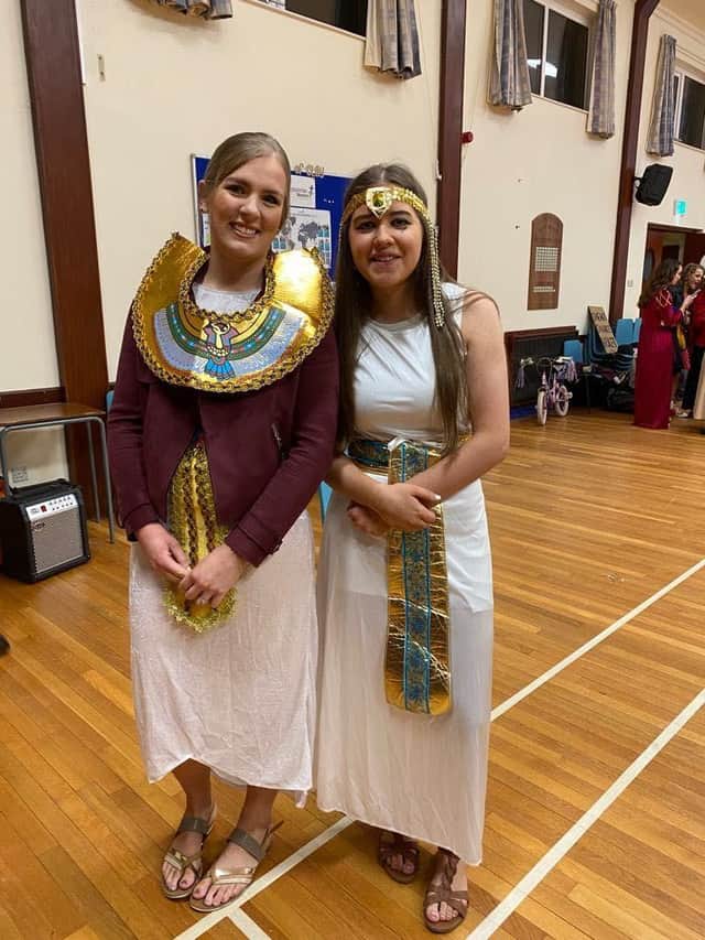 Kilraughts YFC's two Egyptian Queens - Hannah Munnis and Kerry Jamison