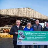 Ian Stevenson (Dairy Council NI), Anna Truesdale (CAFRE), Bill Brown (dairy farmer), Conail Keown (CAFRE) and William Irvine (UFU) met recently
to discuss the upcoming conference ‘building sustainability – A farm labour perspective’.