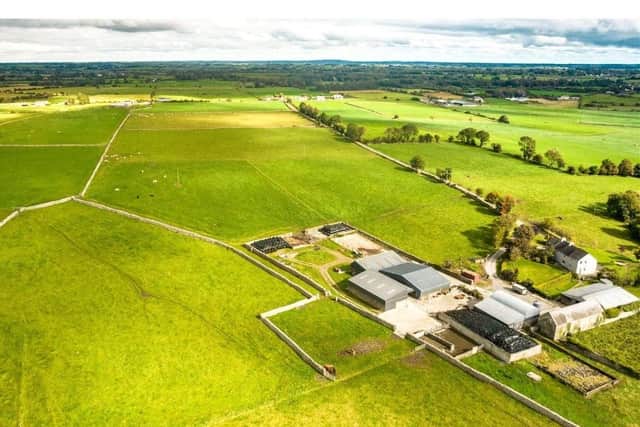 Millburn House and Farm is a compact livestock rearing unit extending to about 96 acres in total. Image: Savills