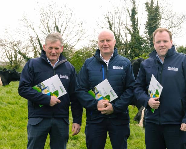 Lakeland Dairies reports 2023 financial results: Niall Matthews, Chairperson (centre) with Vice-Chairperson Keith Agnew (left) and Colin Kelly, Group CEO, Lakeland Dairies.