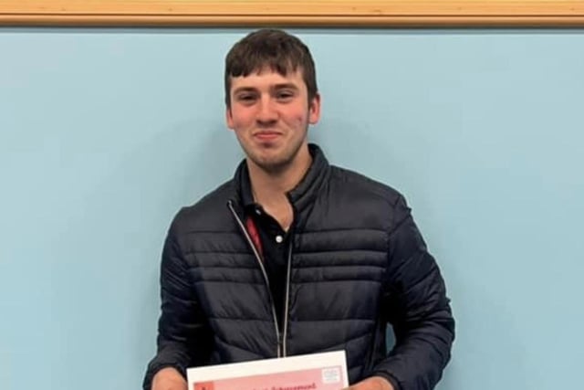 Myles Cantley from Hillsborough YFC who attended the club's recent parents night. There was many prizes and awards to be won as well as a raffle with some great prizes as well
