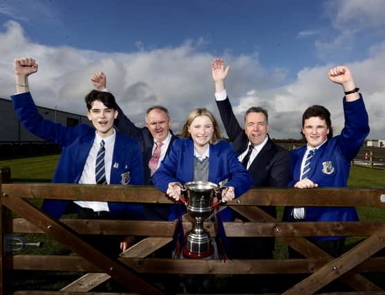 From left: Alex McAlister, Charles Smith, Certified Irish Angus, Emma Mitchell, George Mullan, ABP and Peter Agnew. Pic: McAuley Multimedia