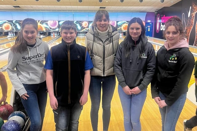 Members of the YFCU taking part in the heats of the ten pin bowling competition