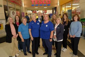 Charity representatives Pamela Keery (Belfast Drug and Alcohol Coordination Team (BDACT)), Alyson Dollin (Regional Officer at Arthritis UK), Emily Wilson (Alzheimer’s Society), Caroline Edmondson (Community Champion at Tesco Bangor), Alan Kinghan (North Belfast Men's Shed), Donna McCotter (Community Champion at Tesco Yorkgate), Lauren Shanks (Mencap NI), Paula Kennedy (Breast Imaging BHSCT), Sarah Jewell (N. Ireland Hospice) and Moira McCallan (Cancer Lifeline).