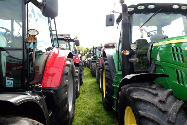 The tractors tightly parked in the field. (Pic: Alan Hall)
