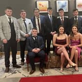 Back row left to right, Ronan Kelly, Sean Quinn, David Henderson, Cormac Casey, Alex Crawford, Nathan McCrabbe, Gareth Forsythe, John Cummings and Luke Rodgers. Front row left to right, Troy Preston, Caoimhe McCann, Serena McKelvey and Simon Gallagher. Picture: Strabane YFC