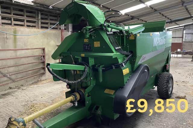 McHale C460 Bale shredder (2013) £9850. (Pic: Markethill Livestock & Farm Sales Ltd)