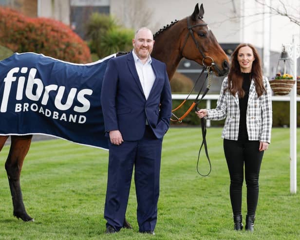 Kathryn Holland, commercial manager at Down Royal with Dominic Kearns, CEO at Fibrus.