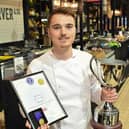 Ben Armstrong, from Armagh, who is a chef at Old Barn Catering in Markethill, has been named DAERA NI Chef of the Year at IFEX 2024. Pic: Simon Graham
