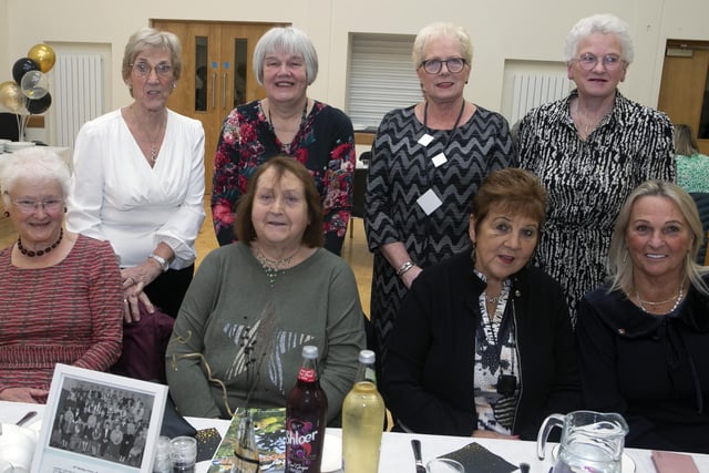 JUST GR'EIGHT'. Barbara Kirkpatrick and friends at the Armoy WI's 75th Anniversary dinner at Armoy Church Hall.