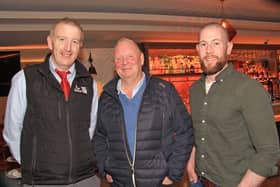 Connor Loughran, Genus ABS; with Steven McAllister and Chris Coote. at Holstein NI’s AGM. Picture: Julie Hazelton