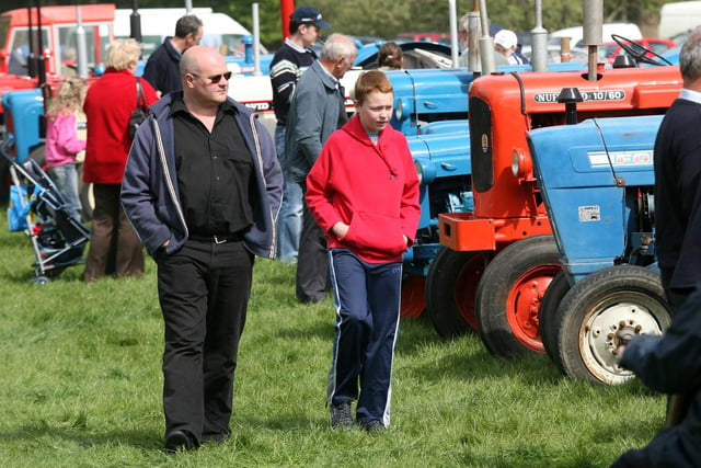 Having a look at the many exhibits in the Shane's Castle Steam Rally