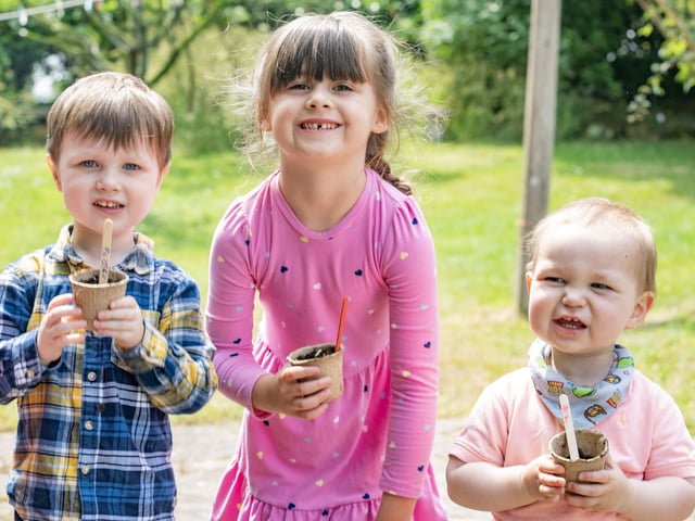 Children enjoying seed planting at Donagh Cottage farm, Donaghcloney. Pic: PulsePR