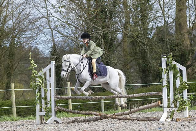 Caleb Mitchell and Pebbles taking part in the Causeway and Glens Riding Club working hunter on Easter Monday