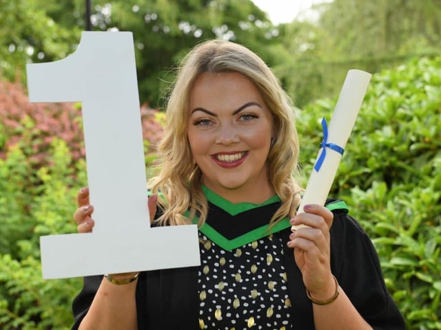 You are First Class Maria! Maria Mullan (Augher) graduated with a First Class BSc (Honours) Degree in Food and Drink Manufacture from Loughry Campus. Maria has been studying on the Degree Apprenticeship with the support of her employer, Dale Farm. Well done Maria, you are the cream of the crop! Pic: CAFRE
