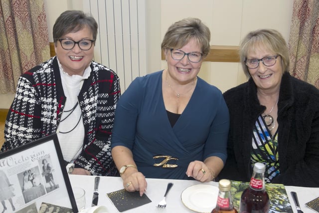 TRIO. Ruth Ramsay and fellow WI members at the Anniversary dinner held at Armoy Presbyterian Church Hall.
