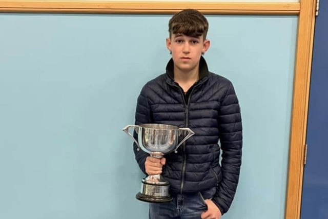 Isaac Dunlop from Hillsborough YFC who attended the club's recent parents night. There was many prizes and awards to be won as well as a raffle with some great prizes as well