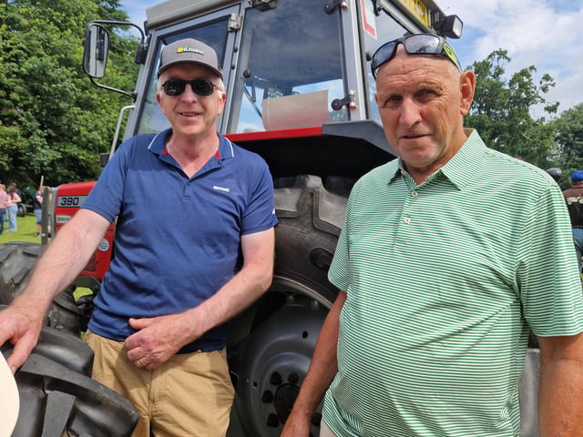 Bernard McDonald from Newtownbutler, Co Fermanagh, and Sean Milligan from Cabra enjoying their day out at this year's Kilbroney Vintage Show which was held at Kilbroney Forest Park, Rostrevor. Picture: Darryl Armitage